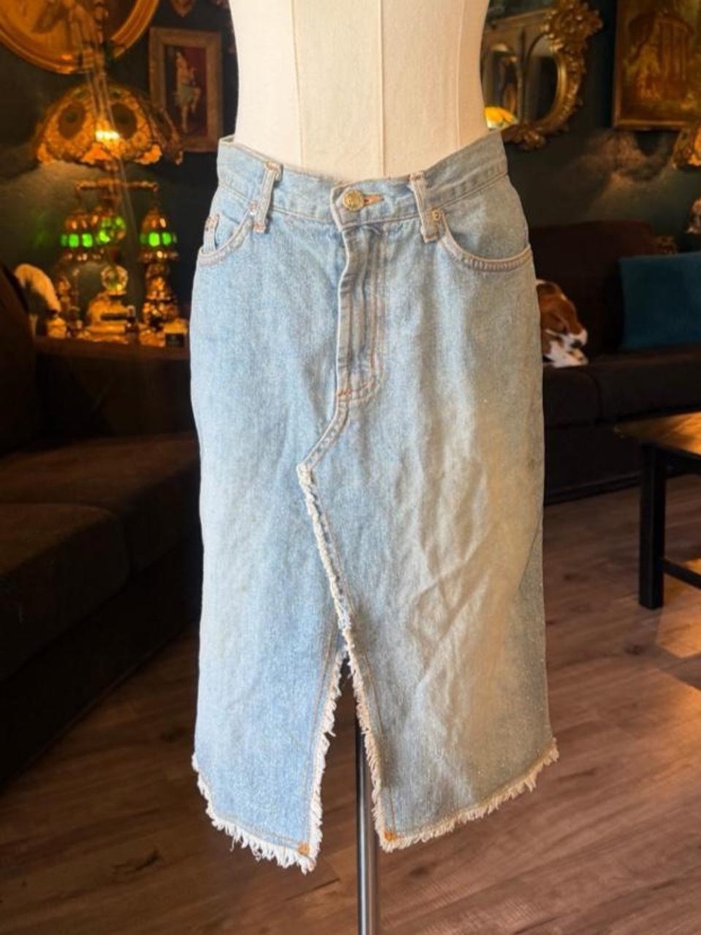 Vintage Y2K XOXO Glitter Denim Skirt